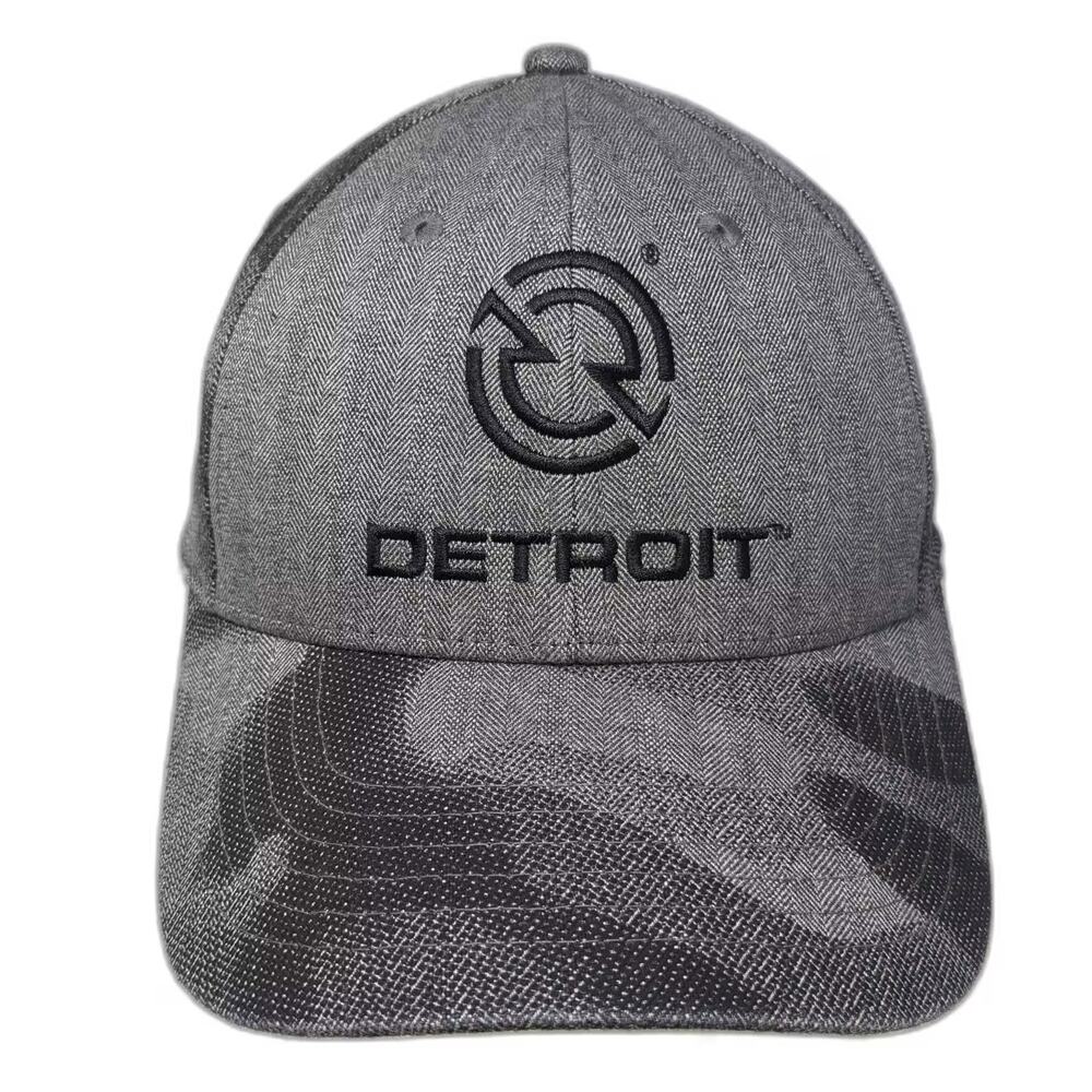 Continental Baseball Cap Gray Black Detroit Camo Herringbone Strapback OS Hat